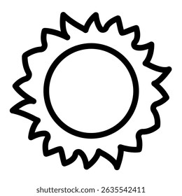 Sun star with light rays line icon, arabian desert concept. Vector graphics. Desert hot sunshine sign on white background, style mobile or design