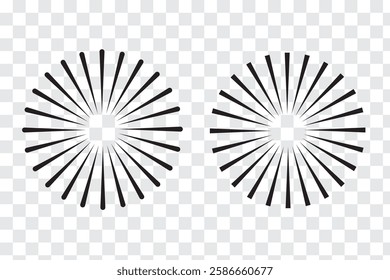 Sun star rays, burst. Circulars lines beams. Spokes with radiating stripes grid. Radial circle radiation lines. Vector graphic. Abstract illusion Geometric Pattern. Variety Design.