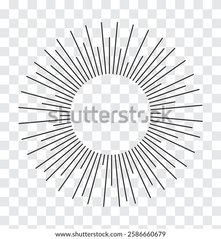 Sun star rays, burst. Circulars lines beams. Spokes with radiating stripes grid. Radial circle radiation lines. Vector graphic. Abstract illusion Geometric Pattern. Variety Design.