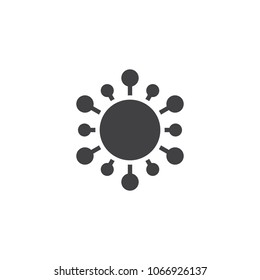 Sun star vector icon. filled flat sign for mobile concept and web design. hub and spoke solid icon. Symbol, logo illustration. Pixel perfect vector graphics