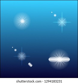 Sun Stars On Blue Background Stock Vector (Royalty Free) 1294183231 ...