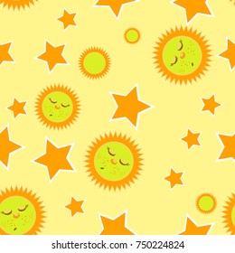 sun and stars. vector illustration for your design.