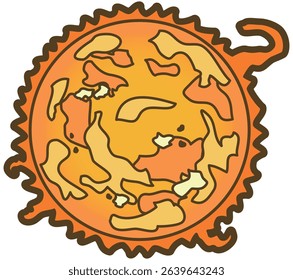 The Sun, a stellar of the solar system. Vector illustration.