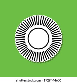 The sun sticker icon. Simple thin line, outline vector of cartooning space icons for ui and ux, website or mobile application