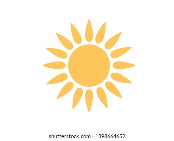 Sun sticker on white background