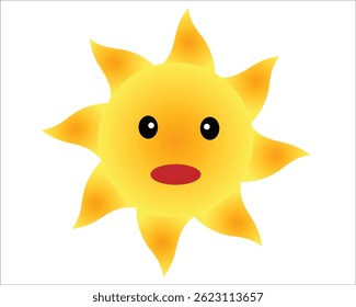 Sun sticker on white background