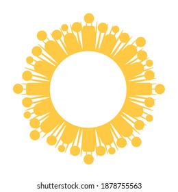 Sun Sticker Vector Design Template