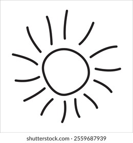 Sun stock icon outline vector