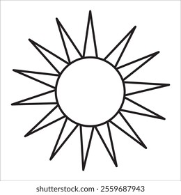 Sun stock icon outline vector