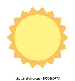 El sol en un estilo plano. Aislado sobre un fondo blanco. Ilustración del vector