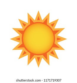 sun stylized design logo vector, sunshine sun weather forecast icon, sun art deco vector cut out, seasons sunny weather, sunny weather flat icon illustration
