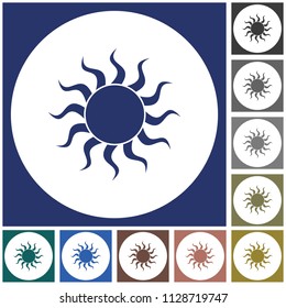 Sun stylized image icon. Vector illustration

