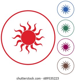 Sun stylized image icon. Vector illustration

