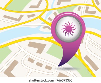 Sun stylized image icon. Vector illustration

