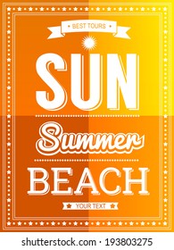 Sun Summer Beach poster template