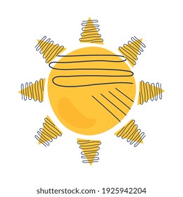 sun summer doodle style icon vector illustration design