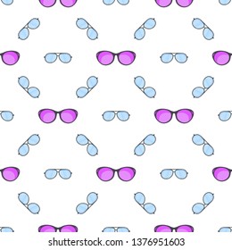 Sun summer glasses. Wrapping paper, Summer Style Collection. Eyeglasses, specs pattern. Accessories for hipsters fashion optical spectacles eyesight view.