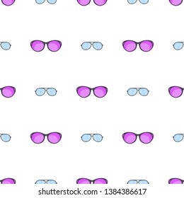 Sun summer glasses. Wrapping paper, Summer Style Collection. Eyeglasses, specs pattern. Accessories for hipsters fashion optical spectacles eyesight view.