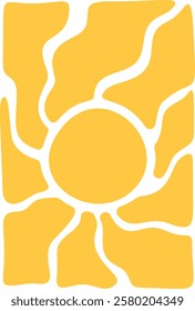 Sun summer hippie groovy pattern