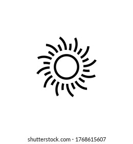Sun Summer Icon auf schwarzem Hintergrund, Stil einzeln auf weißem Hintergrund