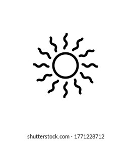 Sun Summer Icon in black line style icon, style isolated on white background