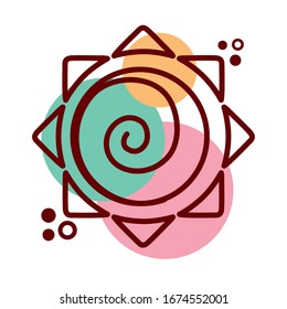 sun summer line and color style icon vector illustration design
