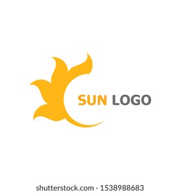 Sun Summer Logo Design illustration icon template