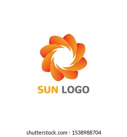 Sun Summer Logo Design illustration icon template