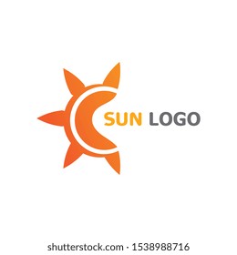 Sun Summer Logo Design illustration icon template