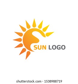 Sun Summer Logo Design illustration icon template