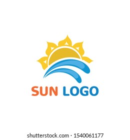 Sun Summer Logo Design illustration icon template vector