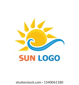 Sun Summer Logo Design illustration icon template vector