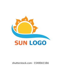 Sun Summer Logo Design illustration icon template vector