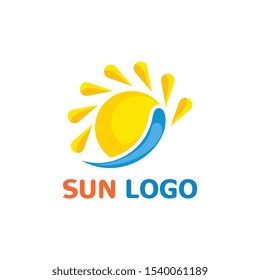 Sun Summer Logo Design illustration icon template vector