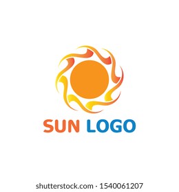 Sun Summer Logo Design illustration icon template vector