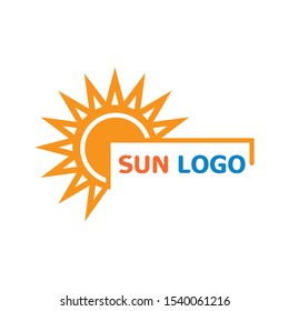 Sun Summer Logo Design illustration icon template vector