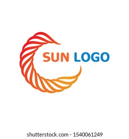 Sun Summer Logo Design illustration icon template vector