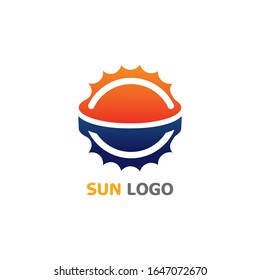 Sun Summer Logo Design illustration icon template