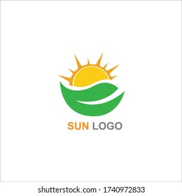 Sun Summer Logo Design illustration icon template