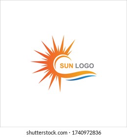 Sun Summer Logo Design illustration icon template