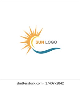 Sun Summer Logo Design illustration icon template