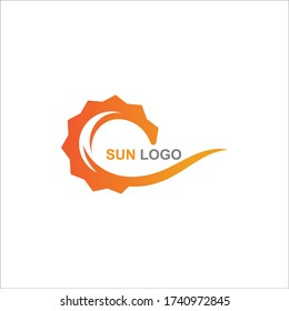 Sun Summer Logo Design illustration icon template