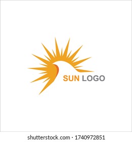 Sun Summer Logo Design illustration icon template