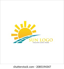 sun summer logo icon vector template.