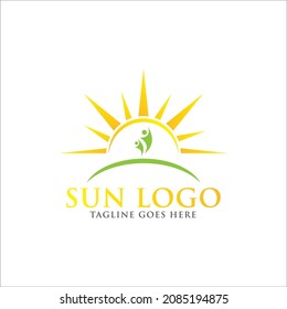 sun summer logo icon vector template.