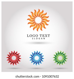 Sun & Summer Ornament Logo. Symbol & Icon Vector Template.