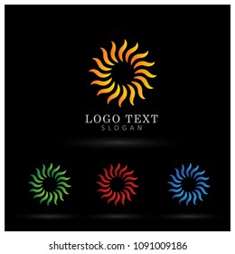 Sun & Summer Ornament Logo. Symbol & Icon Vector Template.