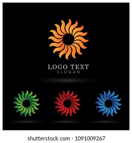 Sun & Summer Ornament Logo. Symbol & Icon Vector Template.