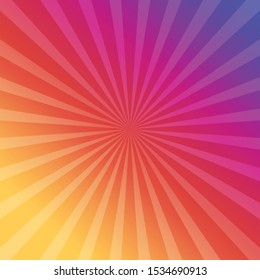 Sun or summer sunburst. Gradient shiny Ray Beam background. Stock vector illustration