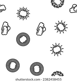 sun summer sunlight light vector seamless pattern thin line illustration